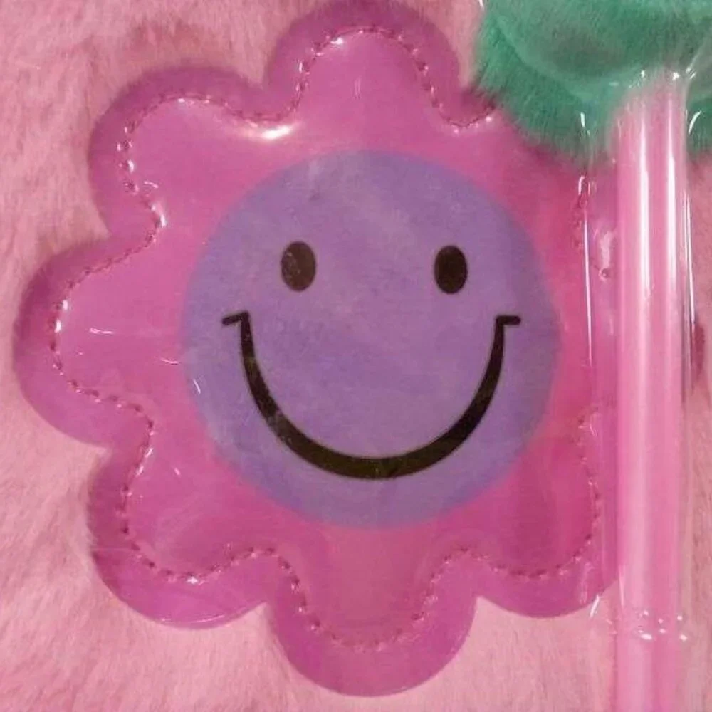 Simple Pleasures Fuzzy Smiley Face Diary